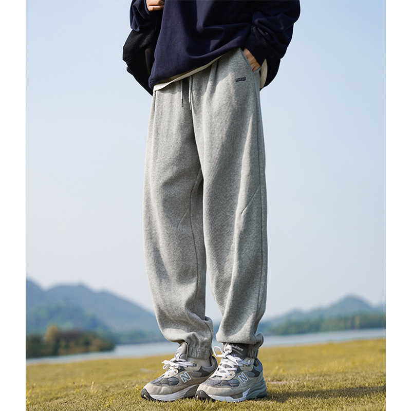 グレー パンツ リラックスジョガーワイドパンツ