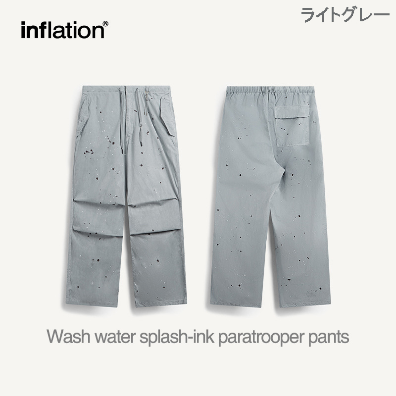 グレー パンツ グレー ペイント加工 ワーク風 男女兼用 ボトムス