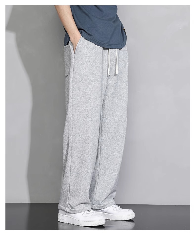 グレー パンツ ゆったりワイドシルエットパンツ