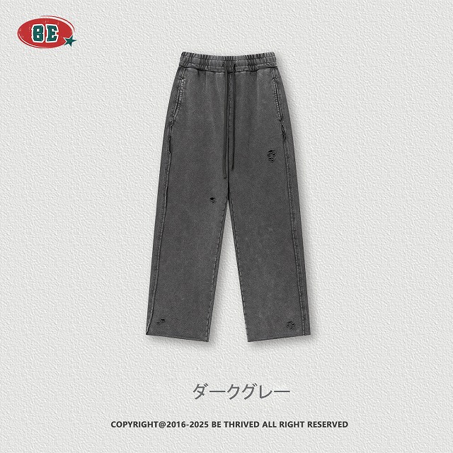 メンズ ヴィンテージ風 ワイドパンツ 男女兼用 ゆったり グレー パンツ 春秋