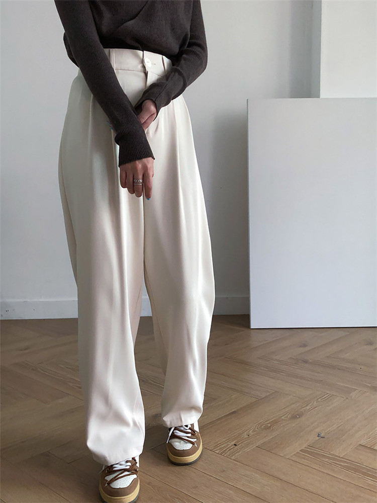 グレー パンツ 秋冬ハイウエストワイドパンツ きれいめカジュアル