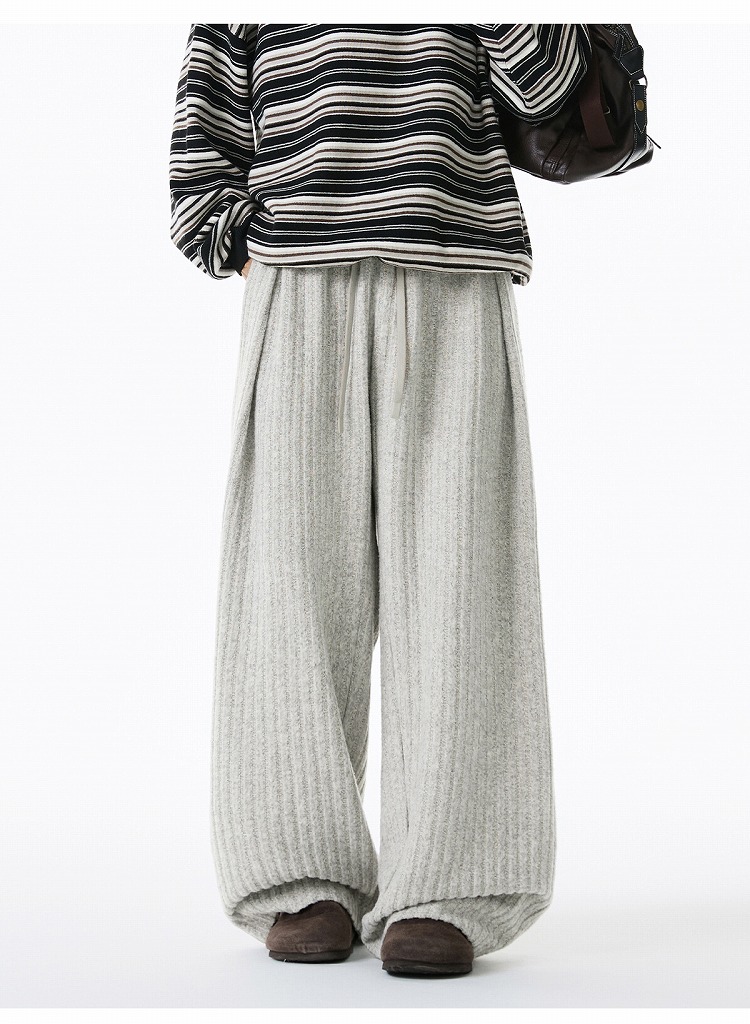 グレー パンツ メンズ タック入りワイドパンツ グレー 秋新作