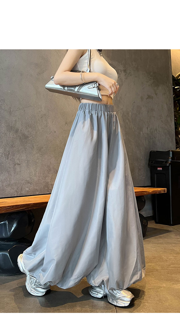 グレー パンツ ドレープ風バルーンカーゴパンツ