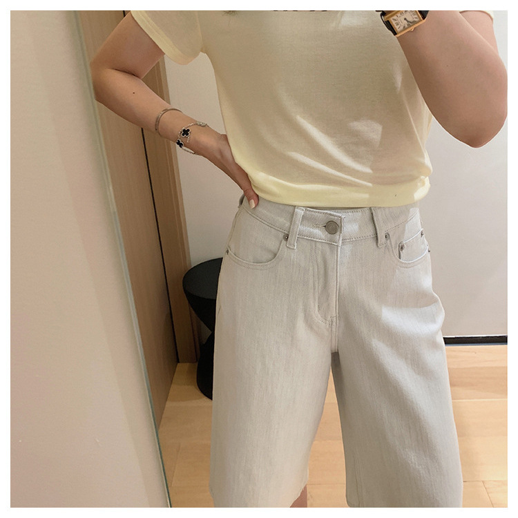 グレー パンツ ワイドシルエットハーフパンツ