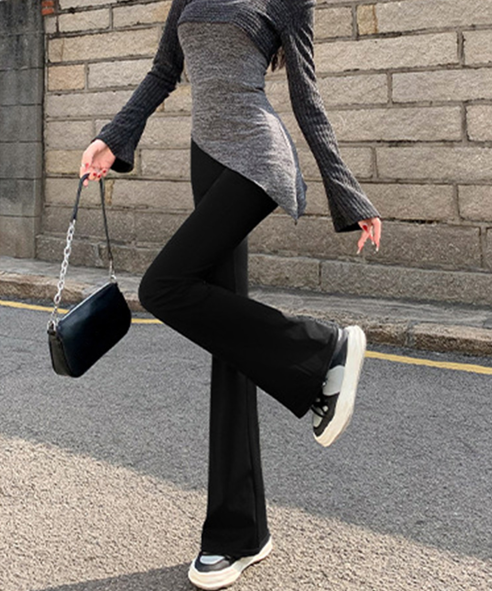 グレー パンツ グレー フレアパンツ レディース ヨガウェア 美脚