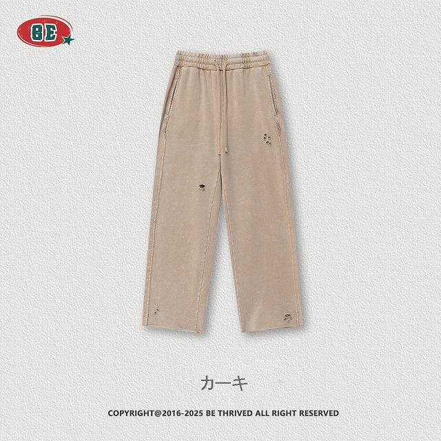 メンズ ヴィンテージ風 ワイドパンツ 男女兼用 ゆったり グレー パンツ 春秋