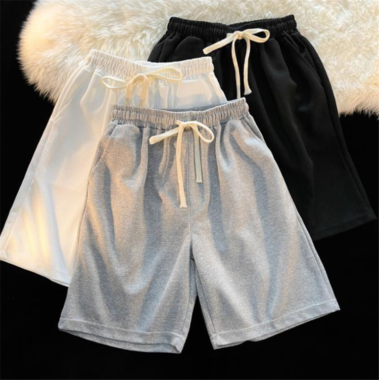 ゆったりショートパンツ 男性用 無地 グレー パンツ