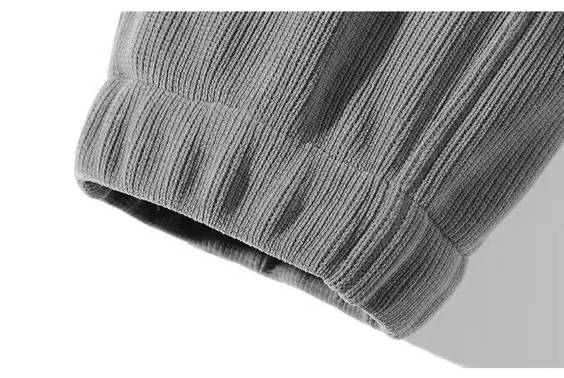 グレーパンツ 裾リブ仕様のゆったりシルエット紐付き スウェット