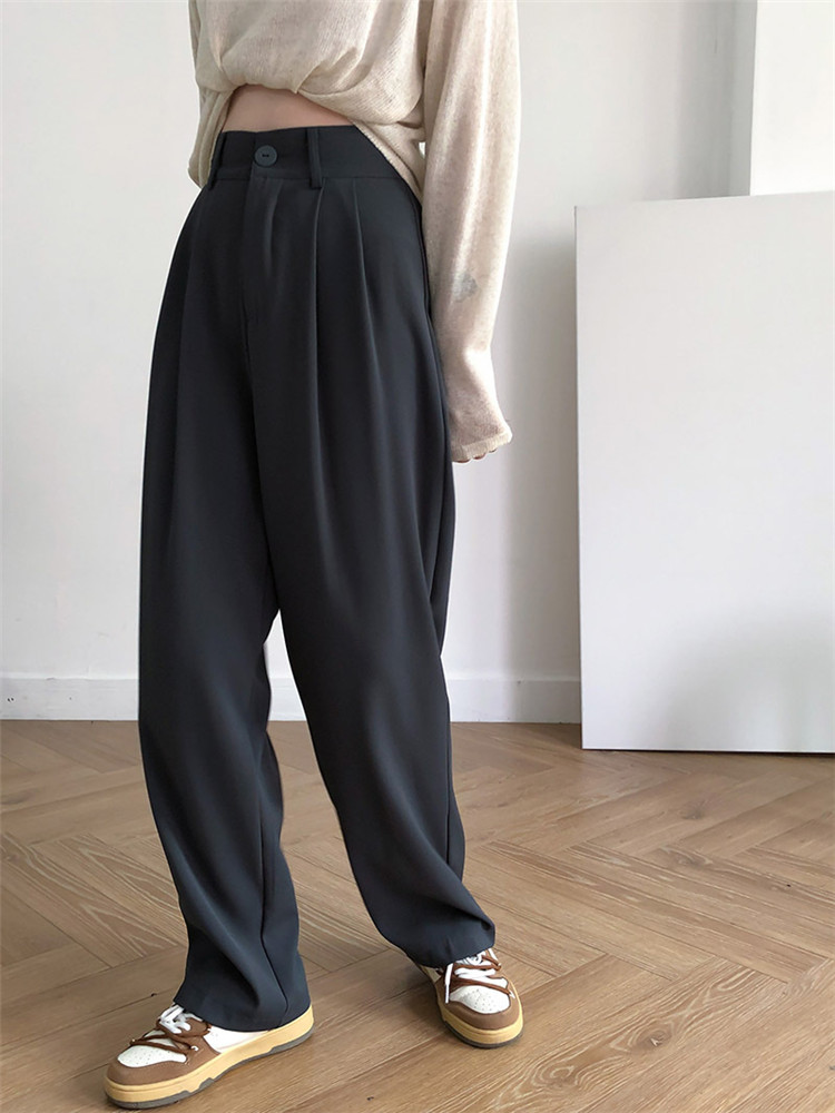 グレー パンツ 秋冬ハイウエストワイドパンツ きれいめカジュアル