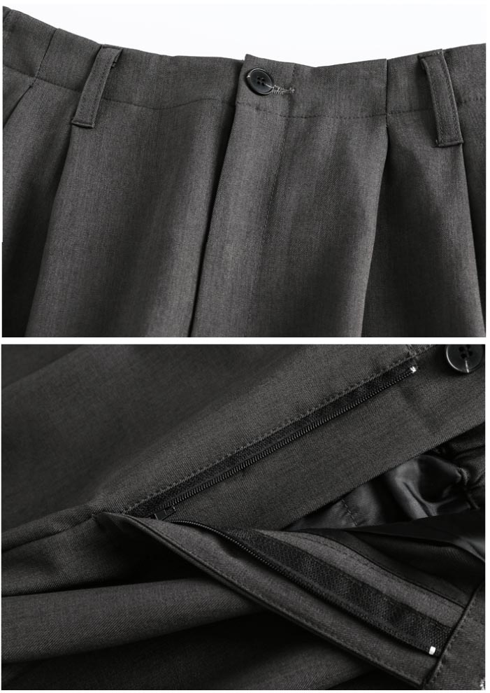 グレー パンツ 和風レトロ ワイドパンツ 男女兼用 ゆったりストレート