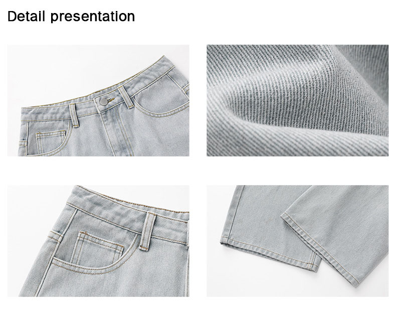 グレー パンツ 男性用 春夏新作 古着風洗い加工 グレー ワイドデニムパンツ 街系普段着