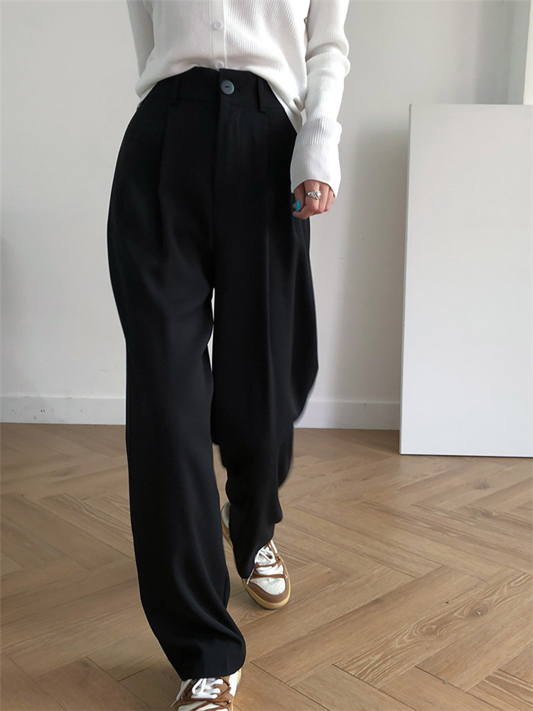 グレー パンツ 秋冬ハイウエストワイドパンツ きれいめカジュアル