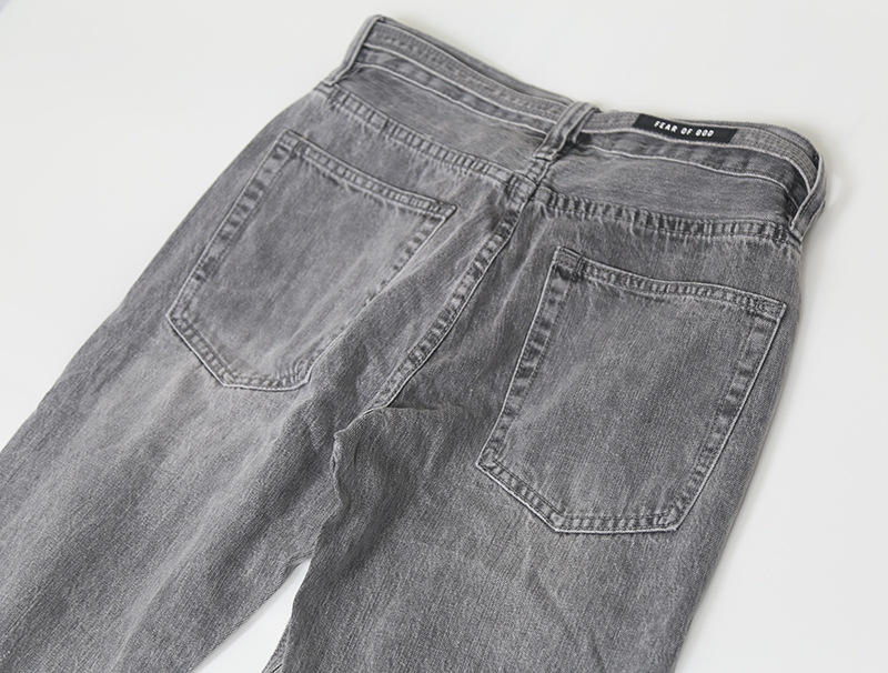 グレー パンツ メンズ グレー デニムパンツ ダメージ加工 ストリート系