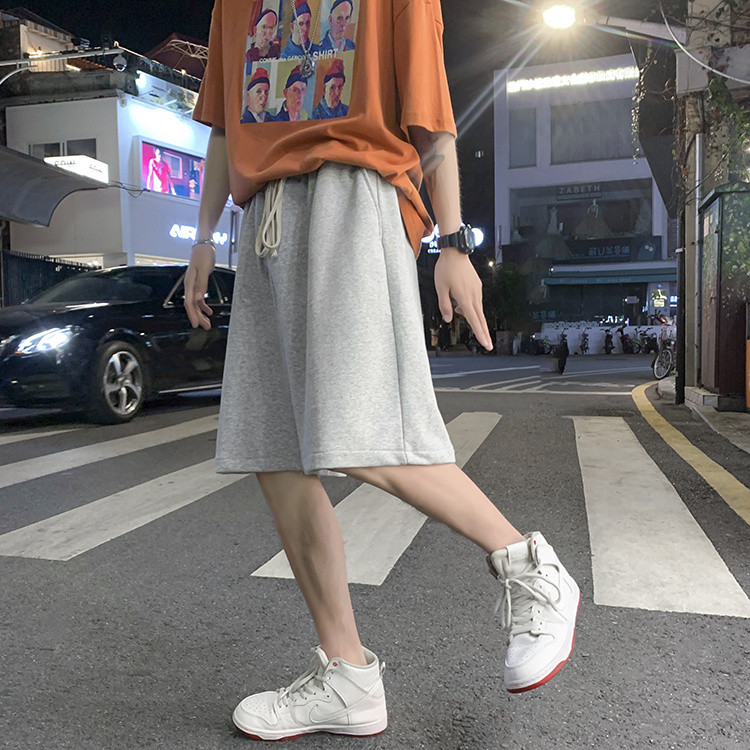 グレー パンツ メンズ グレー ショートパンツ ゆったり ワイド 夏物