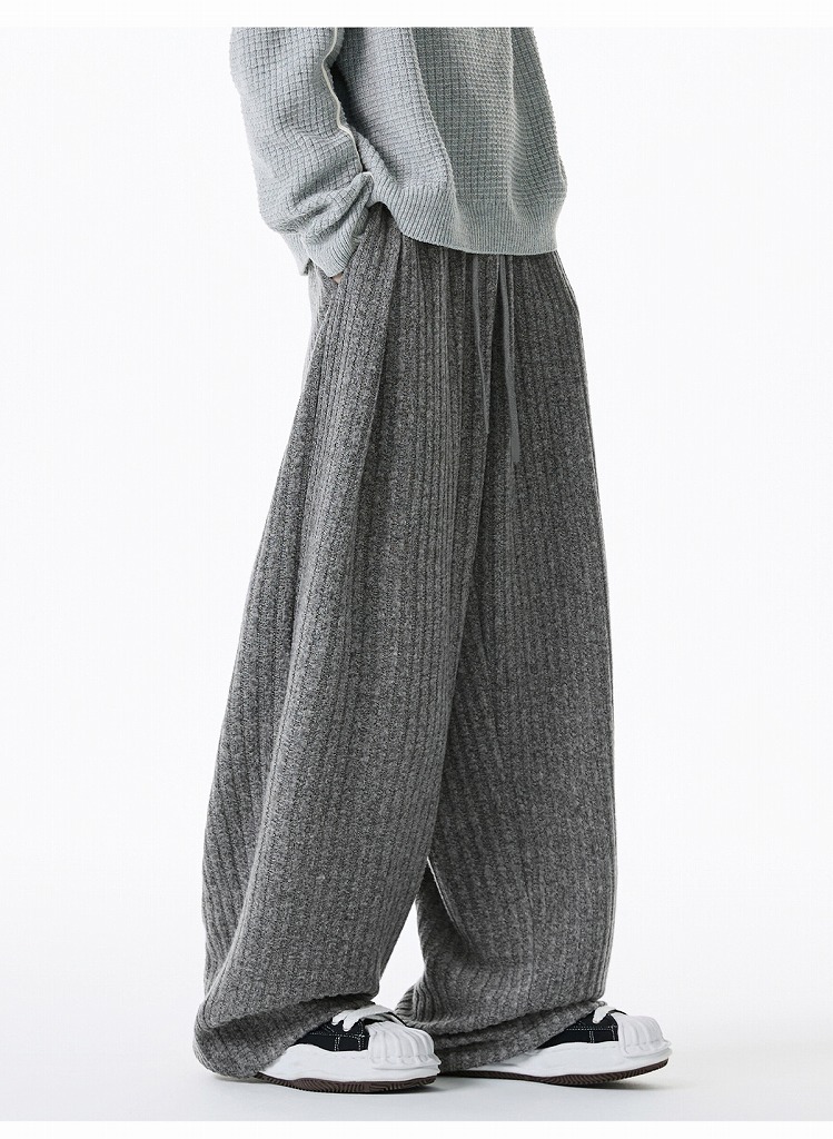 グレー パンツ メンズ タック入りワイドパンツ グレー 秋新作