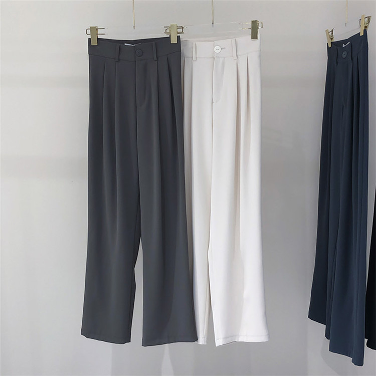 グレー パンツ 秋冬ハイウエストワイドパンツ きれいめカジュアル