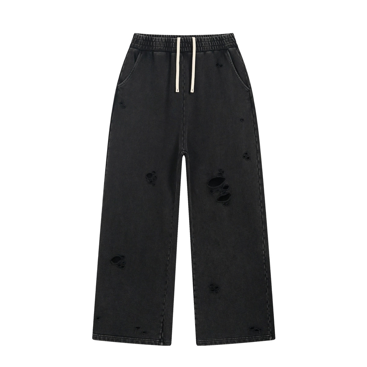 グレー パンツ メンズ ダメージ加工 ワイドパンツ 男女兼用 グレー系 3色展開