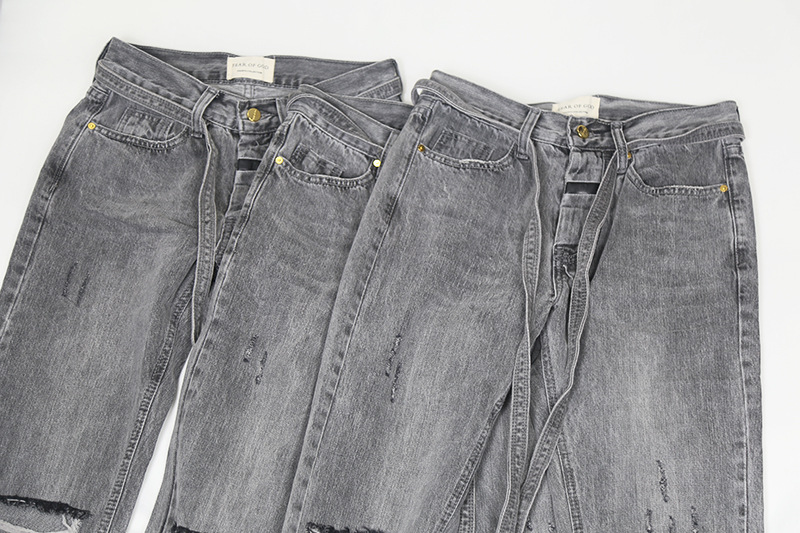 グレー パンツ メンズ グレー デニムパンツ ダメージ加工 ストリート系