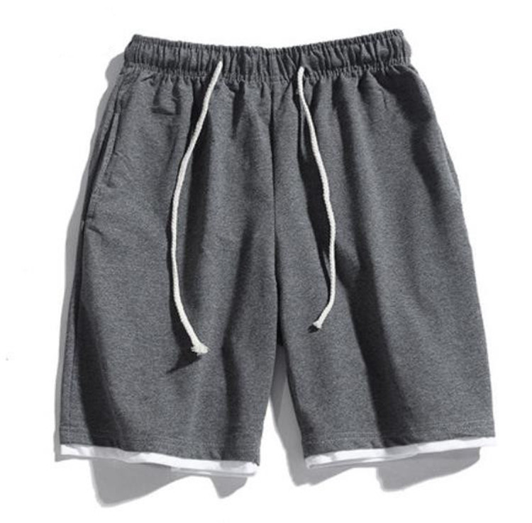 グレー パンツ 夏用メンズ無地カジュアルショートパンツ快適ゆったりシルエット