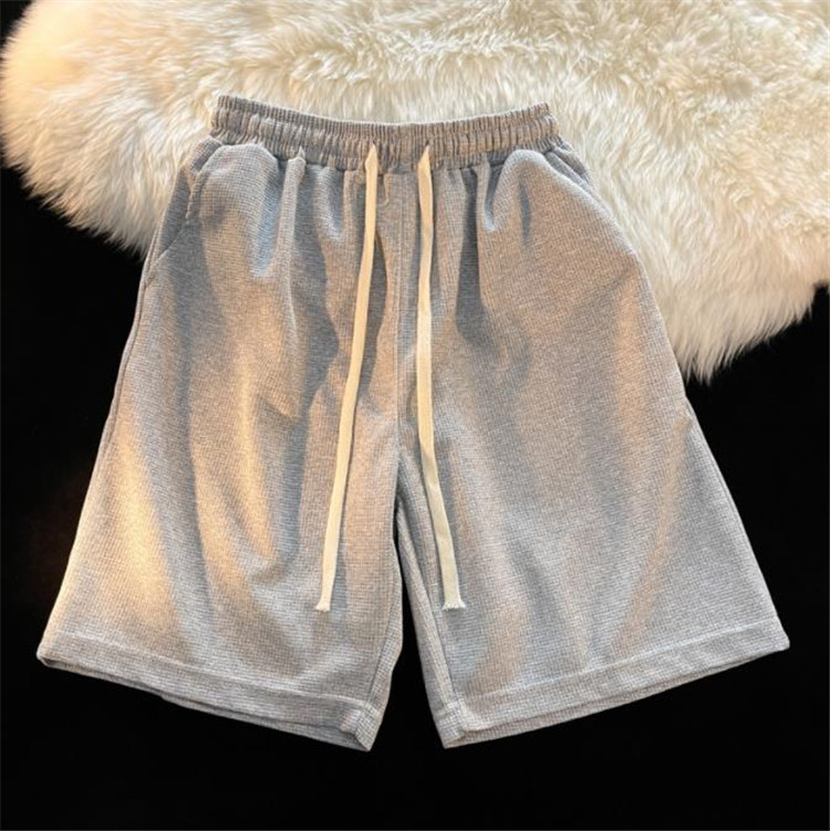 ゆったりショートパンツ 男性用 無地 グレー パンツ