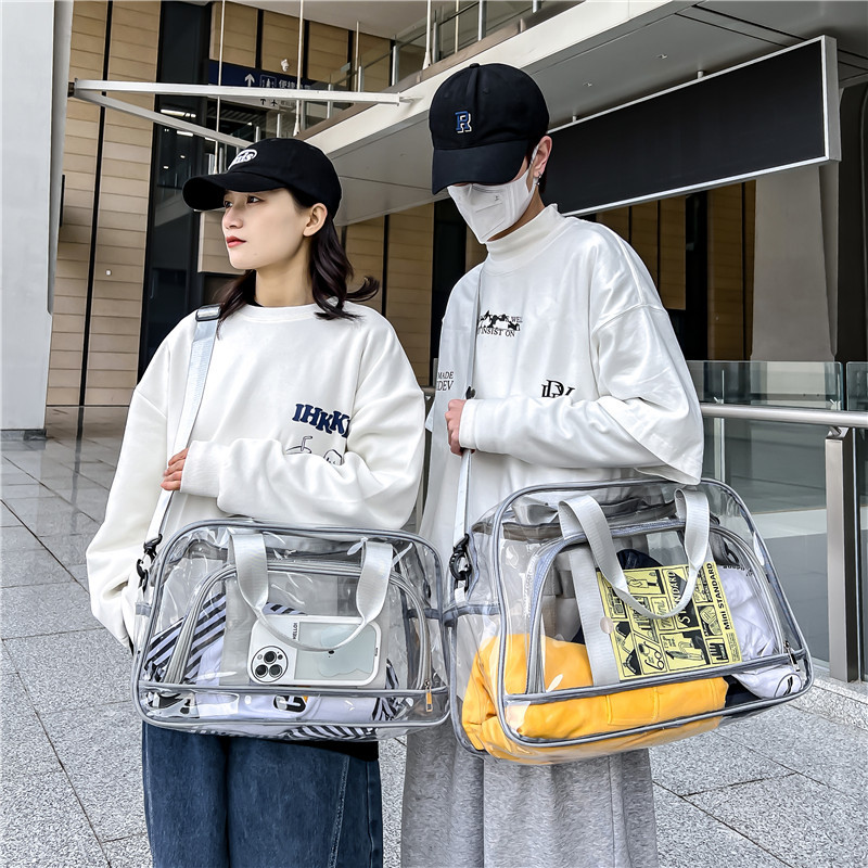 ジムバッグ 透明素材防水ジムバッグ多機能ショルダー式