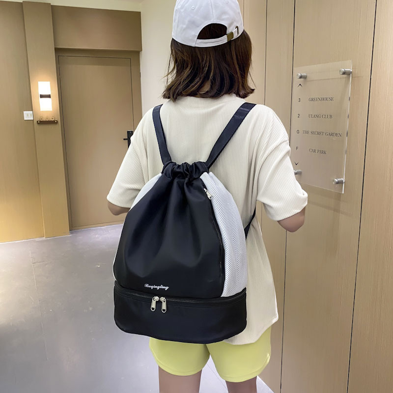 ジムバッグ 二層式巾着型ジムバッグバックパック