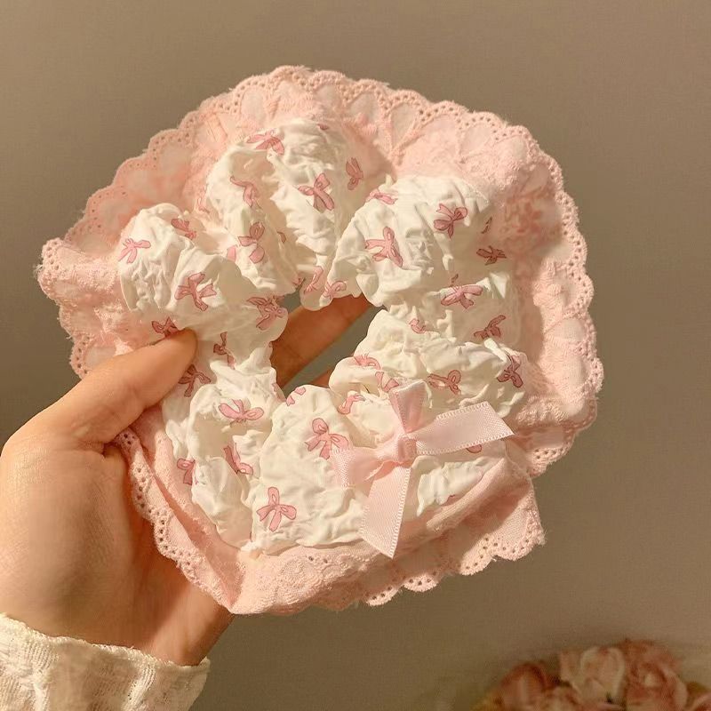 ヘアアクセサリー 花園レースのふんわりシュシュ