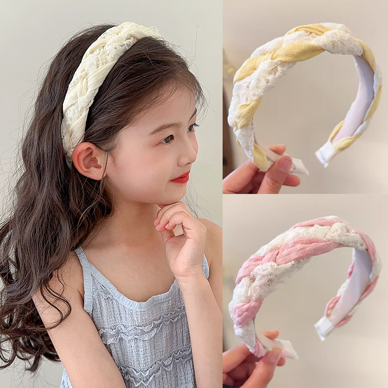 ヘアアクセサリー レース編み込みカチューシャ