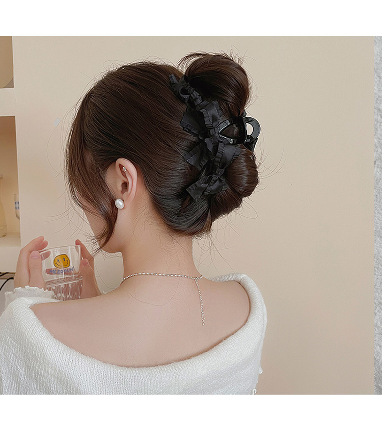 ヘアアクセサリー リボンお団子バレッタ