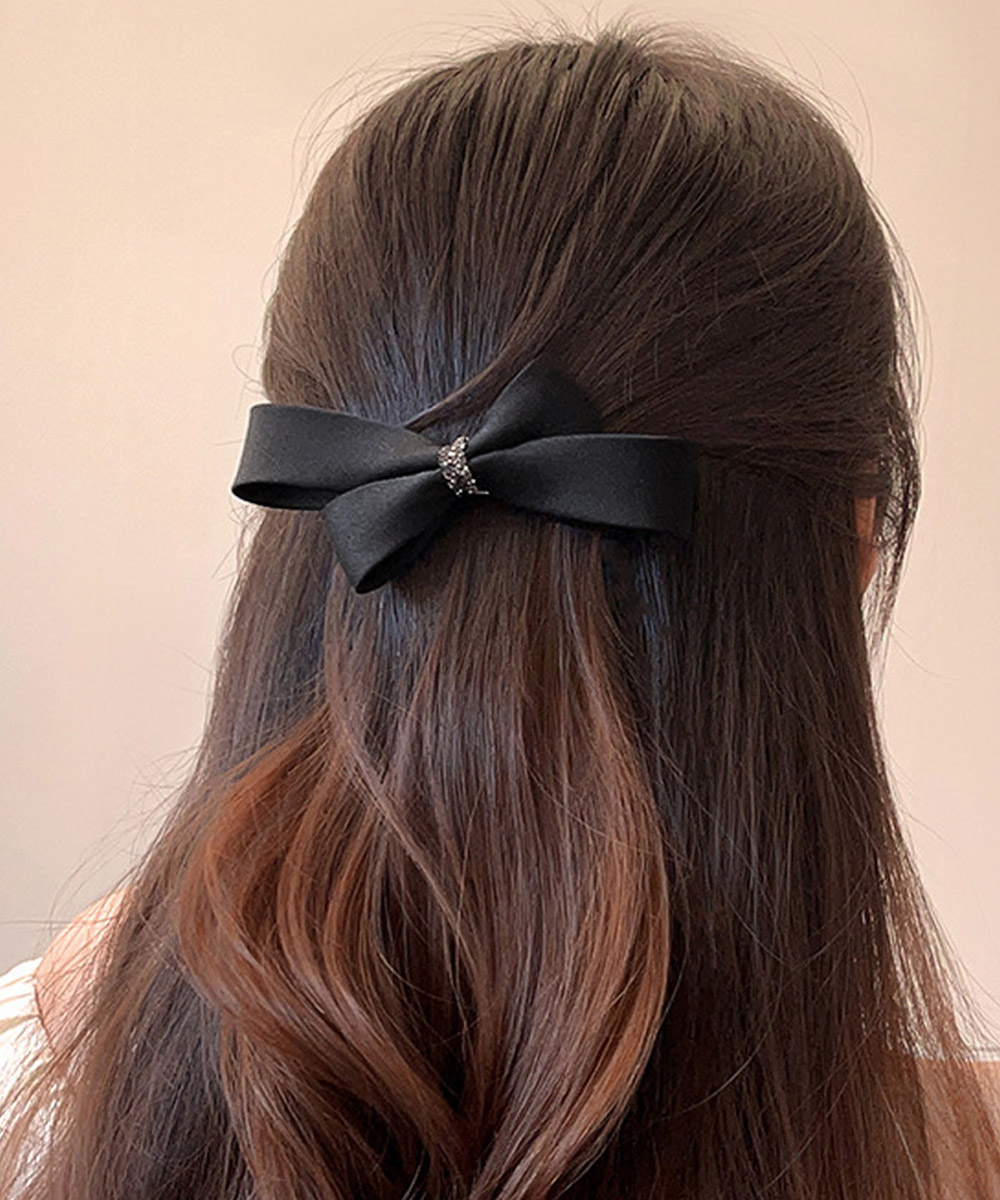 ヘアアクセサリー 上品リボンヘアクリップ 韓国風髪飾り