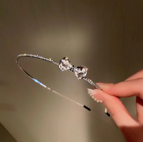 ヘアアクセサリー きらめき二粒リボンカチューシャ