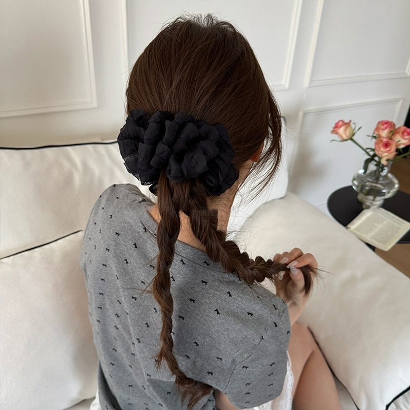 ヘアアクセサリー ふんわりシフォンローズバレッタ