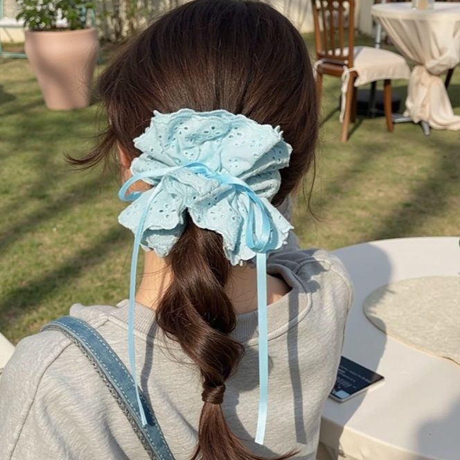 ヘアアクセサリー 花レース飾りお姫様シュシュ