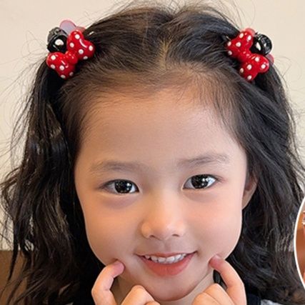 ヘアアクセサリー 水玉リボンミニバレッタ