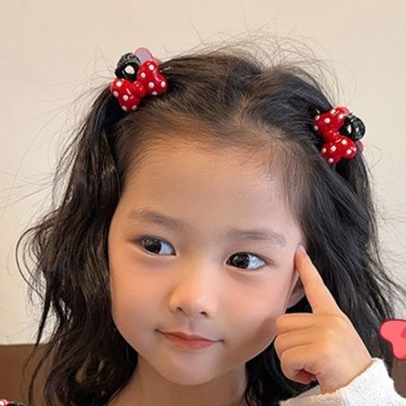 ヘアアクセサリー 水玉リボンミニバレッタ
