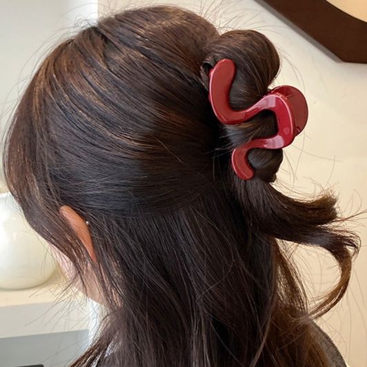 ヘアアクセサリー 波形デザイン まとめ髪バレッタ