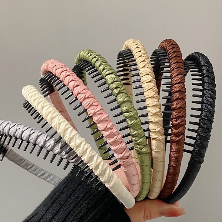 ヘアアクセサリー 上品シルク風クロスカチューシャ
