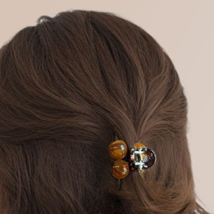 ヘアアクセサリー 立体球体デザインバレッタ