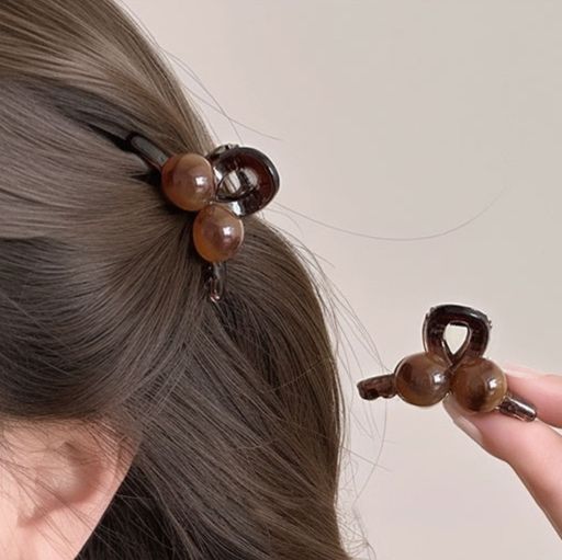 ヘアアクセサリー 立体球体デザインバレッタ