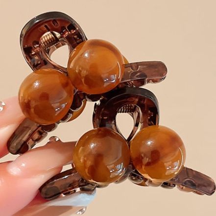 ヘアアクセサリー 立体球体デザインバレッタ