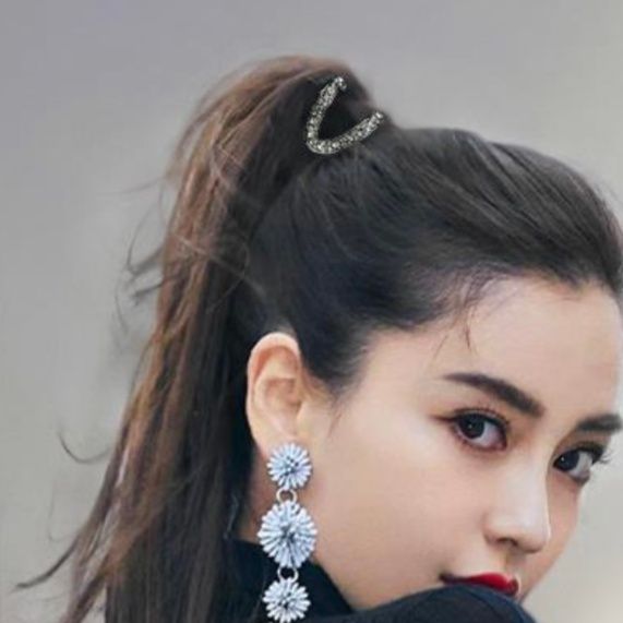 ヘアアクセサリー きらめく宝石風バナナクリップバレッタ