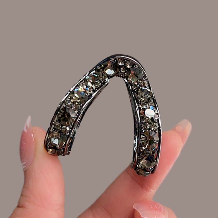 ヘアアクセサリー きらめく宝石風バナナクリップバレッタ