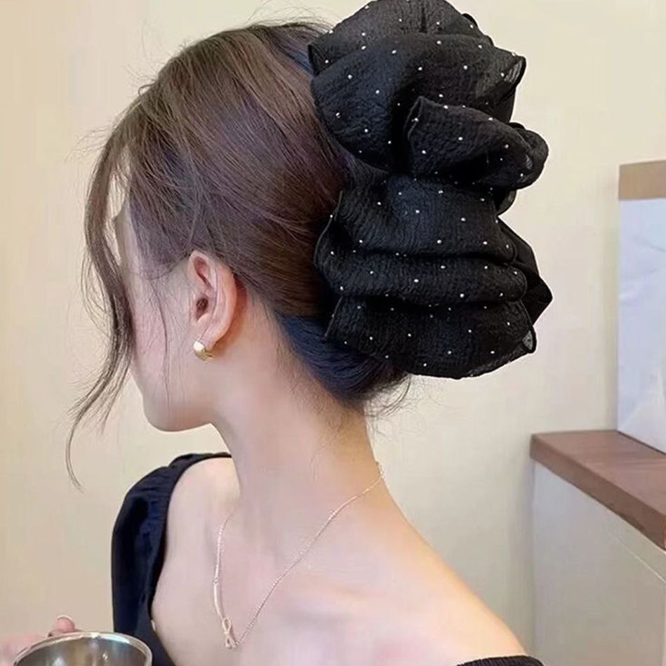キラキラシュシュ大きめバンスクリップヘアアクセサリー