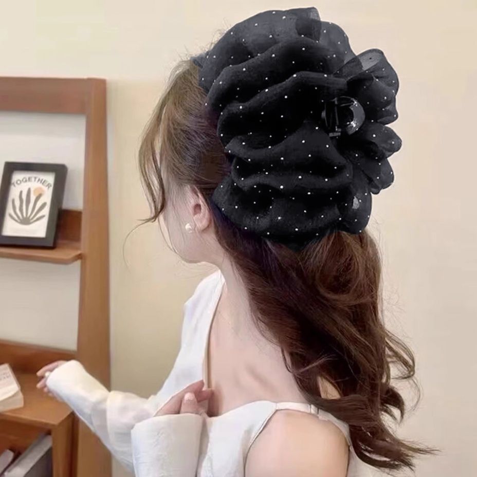 キラキラシュシュ大きめバンスクリップヘアアクセサリー