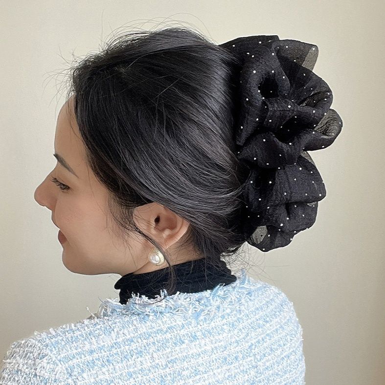 キラキラシュシュ大きめバンスクリップヘアアクセサリー