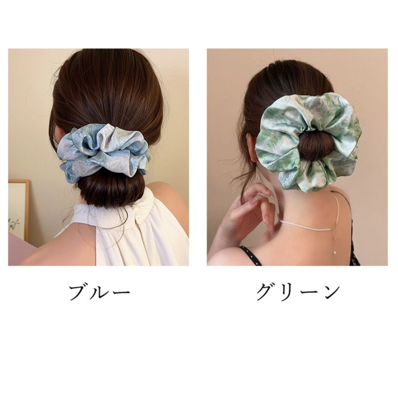 大理石柄シュシュ 上品なマーブル模様のヘアゴム