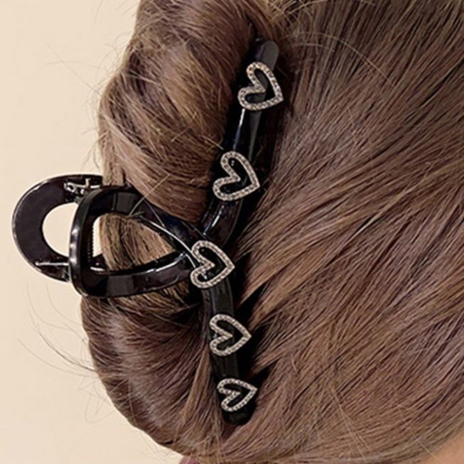 韓国風ハートモチーフバレッタ おしゃれヘアクリップ