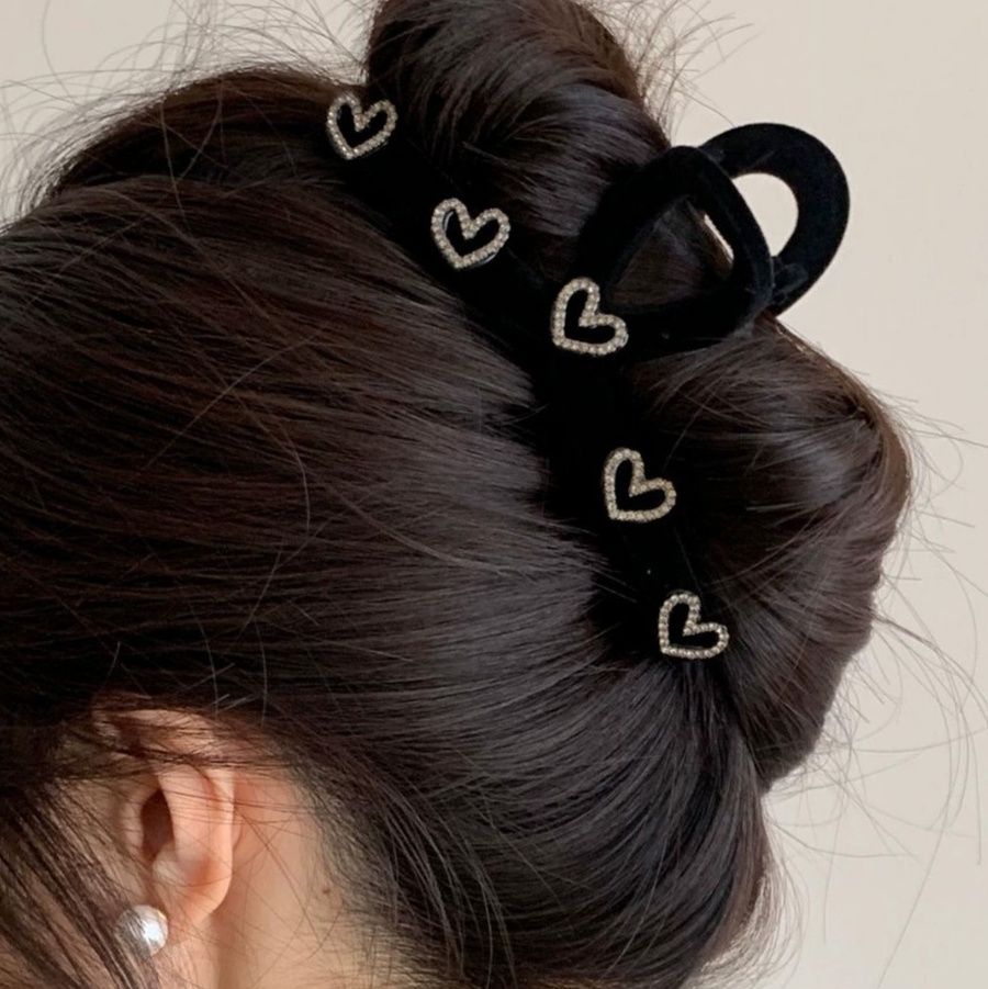 韓国風ハートモチーフバレッタ おしゃれヘアクリップ