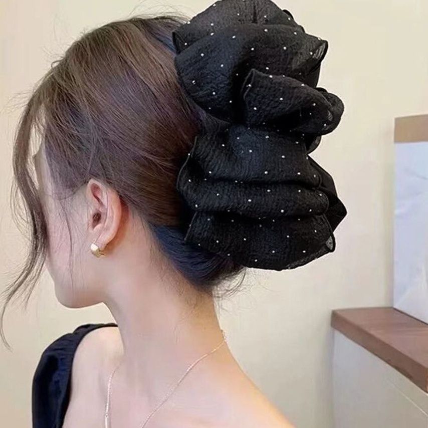 キラキラシュシュ大きめバンスクリップヘアアクセサリー