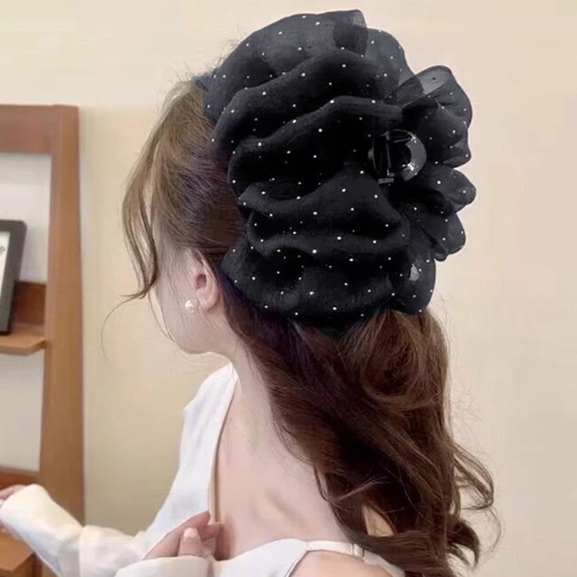 キラキラシュシュ大きめバンスクリップヘアアクセサリー